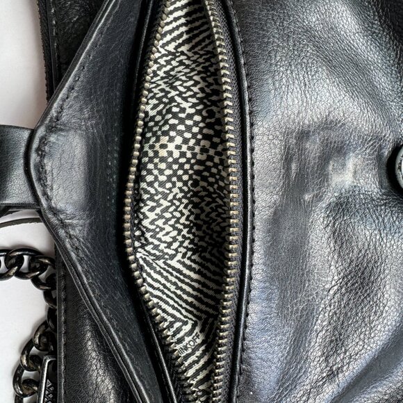 Rebecca Minkoff Black Leather Crossbody Partial Chain Link Shoulder Strap - Picture 12 of 16